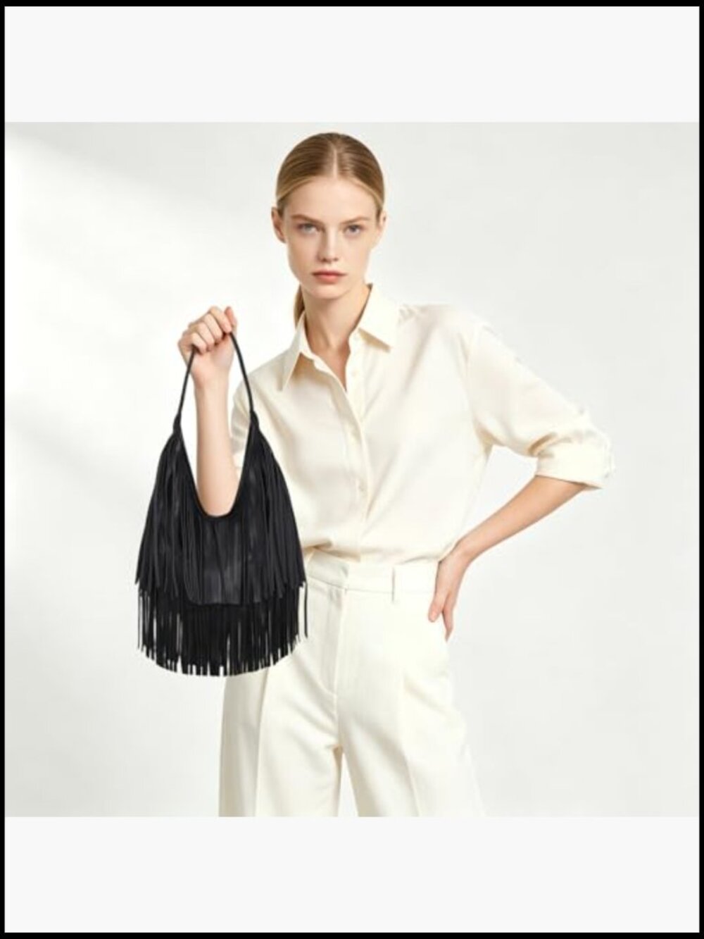 Fringe Hobo Shoulder Bag Crossbody Handbag Vintage Western Hippie Boho Purse - Picture 2 of 7